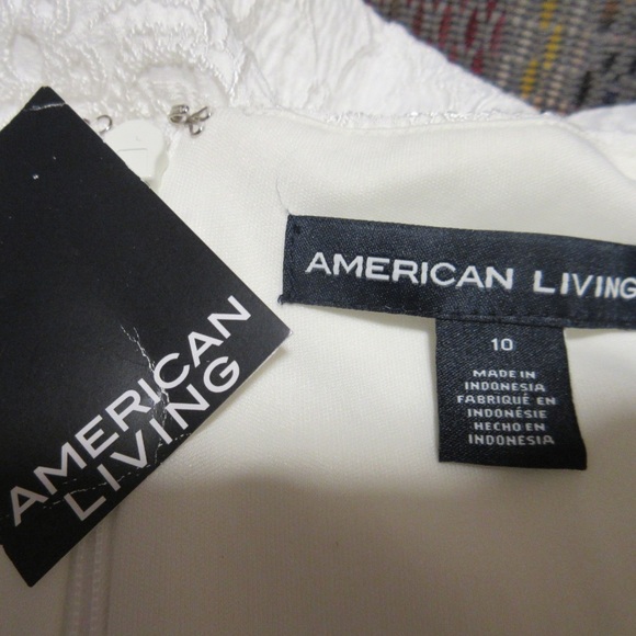 NWT American Living Womens White A-Line Sheath Dress Size 10 Sleeveless Pleated - Picture 8 of 8